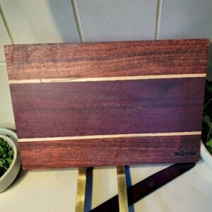 Bloodwood, Purpleheart, and Ambrosia Maple Cutting Board