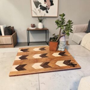 Cherry, Maple, and Walnut Chevron Cutting Board