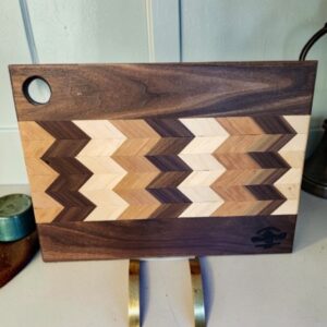 Walnut, Cherry, and Maple Chevron Cutting Board