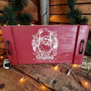 Red 'Merry Christmas, Happy New Year' Serving Tray