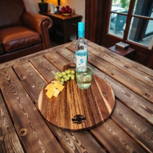 Round Acacia Wood Charcuterie Board
