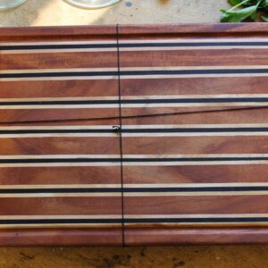 Wenge, Mahogany, and Walnut Cutting Board with Juice Groove