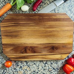 Beautiful Large Teak Cutting Board with Chamfered Edges