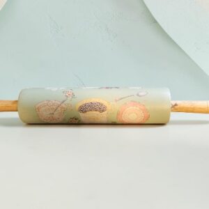 Hand-Painted Upcycled Rolling Pin with Teacup Transfers